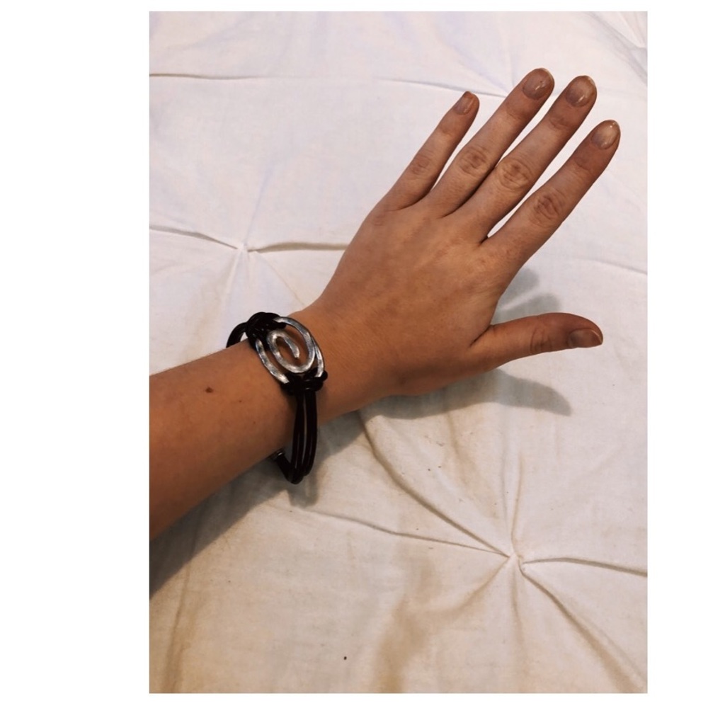 Handcrafted Maine-made leather bracelet